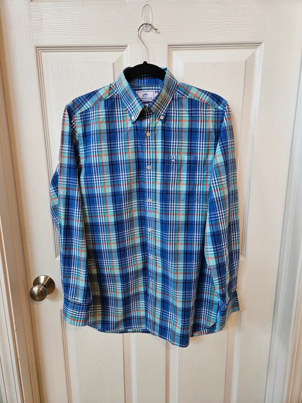 Southern Tide Mens Small Classic Fit Plaid Button Down Shirt Cotton Stretch